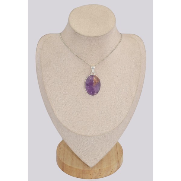 Gros Pendentif oval Amétrine naturelle Bijoux en Amétrine BK7