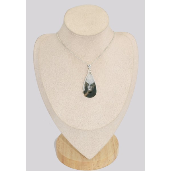Pendentif Agate mousse forme goutte Pendentifs pierres naturelles BK8.1