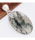 Pendentif Agate mousse ovale translucide Pendentifs pierres naturelles BK8.2