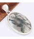 Pendentif Agate mousse ovale translucide Pendentifs pierres naturelles BK8.2