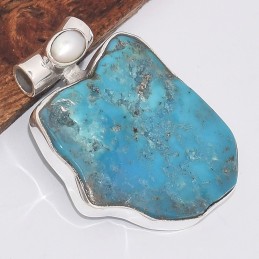 Pendentif en Turquoise Kingmann perle de nacre 