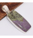 Pendentif Stichite sur Serpentine rectangulaire Bijoux en Stichtite BK10.2