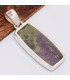 Pendentif Stichite sur Serpentine rectangulaire Bijoux en Stichtite BK10.2