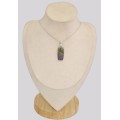 Pendentif Stichite sur Serpentine rectangulaire Bijoux en Stichtite BK10.2