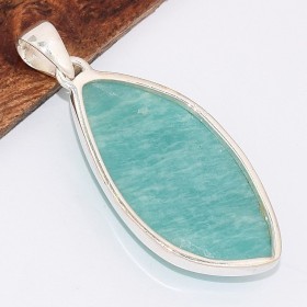 Gros pendentif oval Amazonite péruvienne 