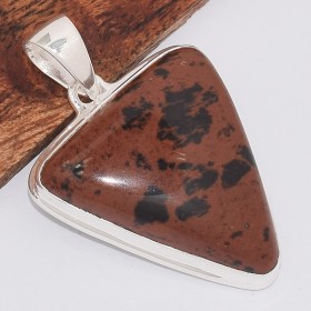 Pendentif Obsidienne acajou triangulaire Pendentifs pierres naturelles BK12