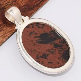 Pendentif Obsidienne Mahogany acajou ovale - Pendentifs pierres naturelles