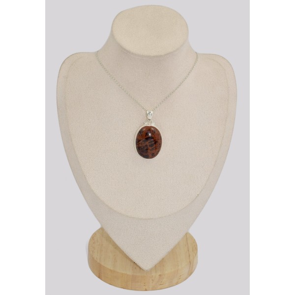 Pendentif Obsidienne Mahogany acajou ovale Pendentifs pierres naturelles BK12.1