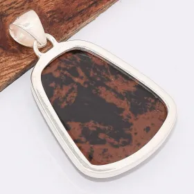 Pendentif Obsidienne Mahogany acajou trapèze - Pendentifs pierres naturelles