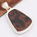 Pendentif Obsidienne Mahogany acajou trapèze - Pendentifs pierres naturelles