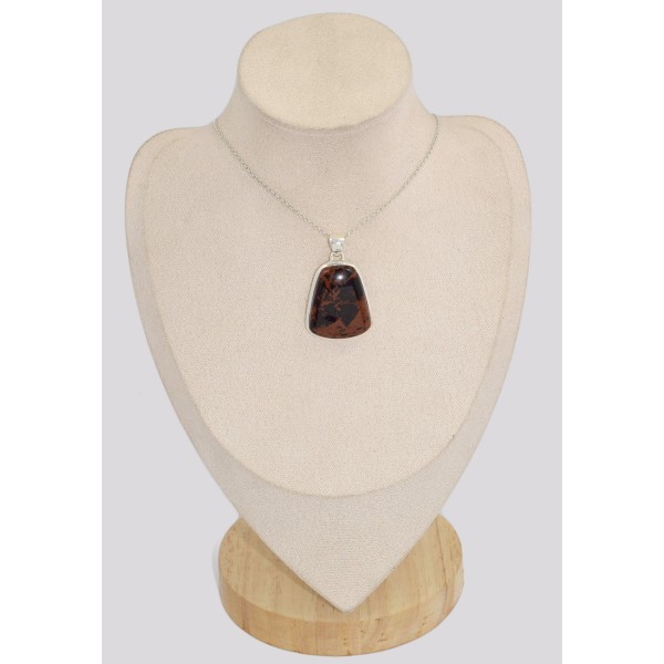 Pendentif Obsidienne Mahogany acajou trapèze Pendentifs pierres naturelles BK12.2