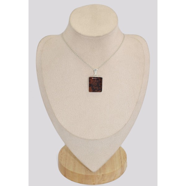 Pendentif Obsidienne Mahogany acajou rectangulaire Pendentifs pierres naturelles BK12.3