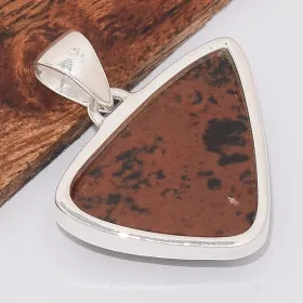 Pendentif Obsidienne Mahogany acajou triangulaire - Pendentifs pierres naturelles