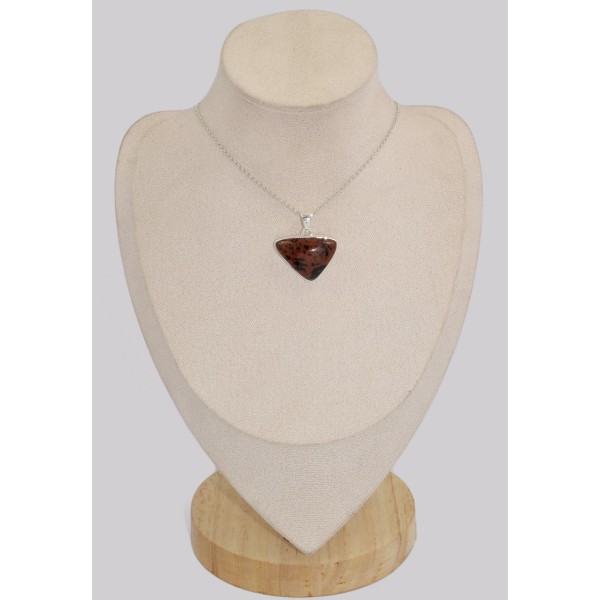 Pendentif Obsidienne Mahogany acajou triangulaire Pendentifs pierres naturelles BK12.4
