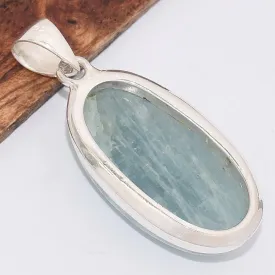 Pendentif oval en Aigue-marine cabochon - Bijoux en Aigue-marine