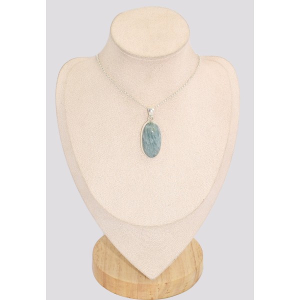 Pendentif oval en Aigue-marine cabochon Bijoux en Aigue-marine BK14.1