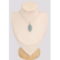 Pendentif oval en Aigue-marine cabochon Bijoux en Aigue-marine BK14.1