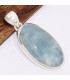 Pendentif oval en Authentique Aigue-marine Pendentifs pierres naturelles BK14.3