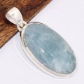 Pendentif oval en Authentique Aigue-marine Pendentifs pierres naturelles BK14.3