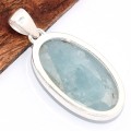 Pendentif oval en Authentique Aigue-marine Pendentifs pierres naturelles BK14.3