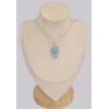 Pendentif oval en Authentique Aigue-marine Pendentifs pierres naturelles BK14.3