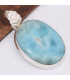 Pendentif Authentique Larimar bélière feuille Pendentifs pierres naturelles BK17