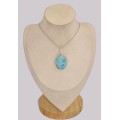 Pendentif Authentique Larimar bélière feuille Pendentifs pierres naturelles BK17