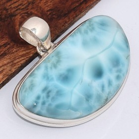 Pendentif Authentique Larimar forme coupelle Bijoux en Larimar BK17.1