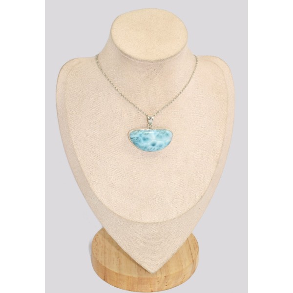 Pendentif Authentique Larimar forme coupelle Pendentifs pierres naturelles BK17.1
