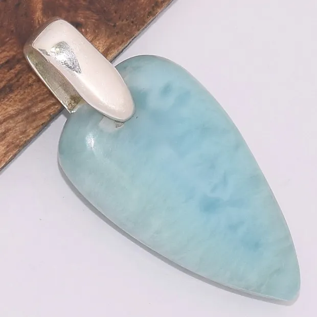 Pendentif Authentique Larimar triangulaire - Pendentifs pierres naturelles