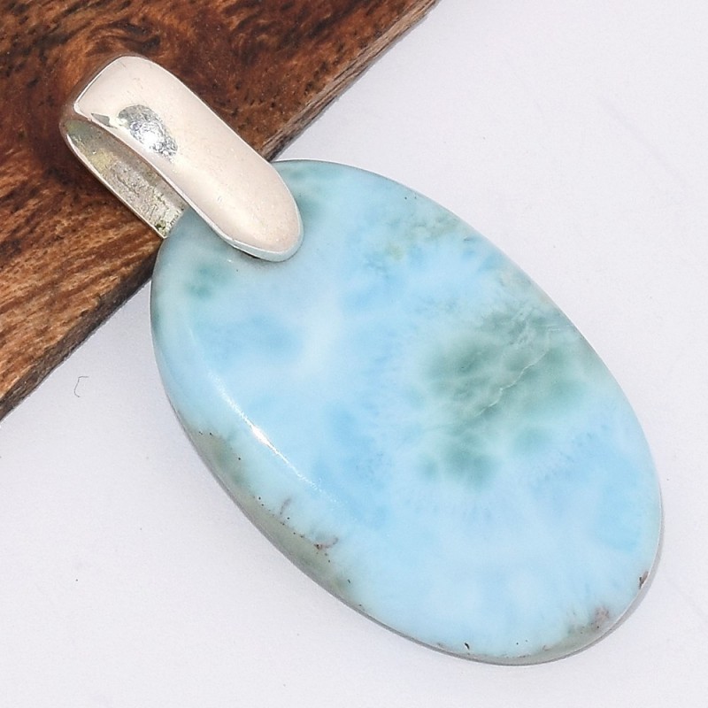 Pendentif Authentique Larimar triangulaire 