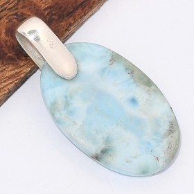 Pendentif Authentique Larimar triangulaire 