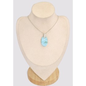 Pendentif Authentique Larimar triangulaire 