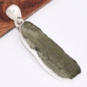 Grand Pendentif en Vraie Moldavite grade AAA Pendentifs pierres naturelles BK18.5