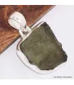 Pendentif asymétrique authentique Moldavite - Bijoux en Moldavite