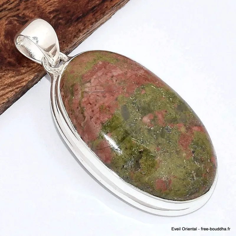 Pendentif Unakite ovale - Bijoux en Unakite