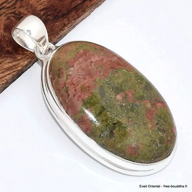Pendentif Unakite ovale - Bijoux en Unakite