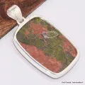 Grand Pendentif Unakite rectangulaire - Bijoux en Unakite
