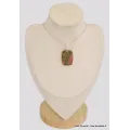 Grand Pendentif Unakite rectangulaire - Bijoux en Unakite