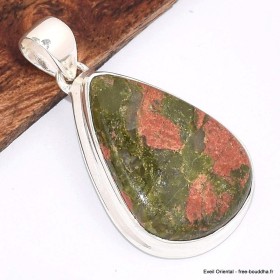 Pendentif goutte en Unakite 