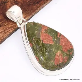 Pendentif goutte en Unakite - Pendentifs pierres naturelles