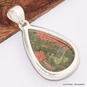 Pendentif goutte en Unakite - Pendentifs pierres naturelles