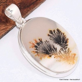 Pendentif Agate Scénique blanche rouille 