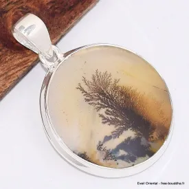 Pendentif rond Agate Scénique dendritique - Bijoux en Agate