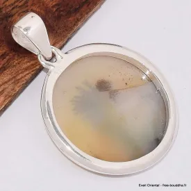 Pendentif rond Agate Scénique dendritique - Bijoux en Agate