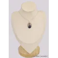 Pendentif Agate dendritique feuillage noir - Bijoux en Agate