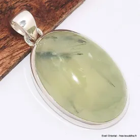 Pendentif Préhnite Cabochon oval - Pendentifs pierres naturelles