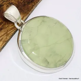 Pendentif rond en Préhnite Cabochon - Pendentifs pierres naturelles