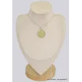 Pendentif rond en Préhnite Cabochon - Pendentifs pierres naturelles