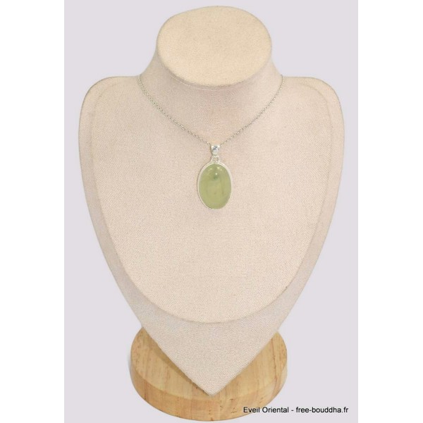 Pendentif oval en Préhnite Cabochon Bijoux en Préhnite BK21.2